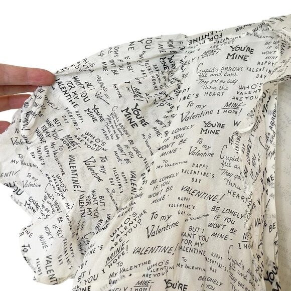 Anthropologie Maeve Love Note Valentines Day Ruffle Wrap Top Silky Size 6 - Picture 4 of 7